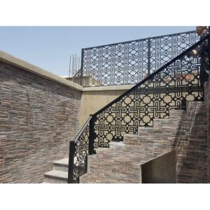 cnc cutting black metal railing